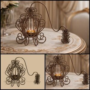 New Cirque du Soleil Alegria Brushed Metal Cage Lantern Tealight Candle Holder